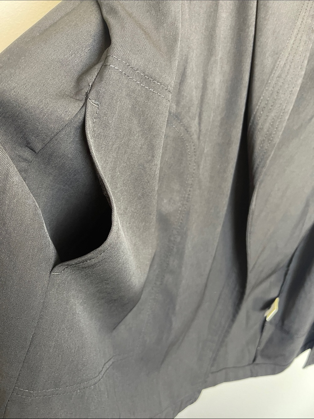 Max Studio Open Front Drape Trench Coat black XL - Picture 4 of 7
